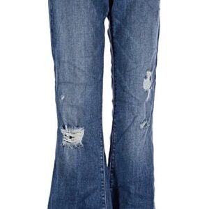 McGuire Denim Blue Distressed Flare Jeans, Majorelle